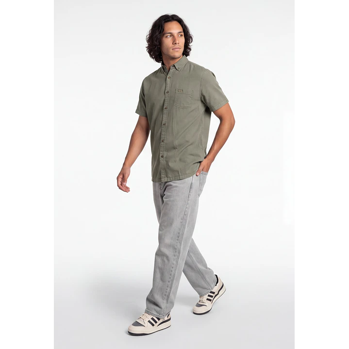 Camisa Lisa Hombre Verde 3