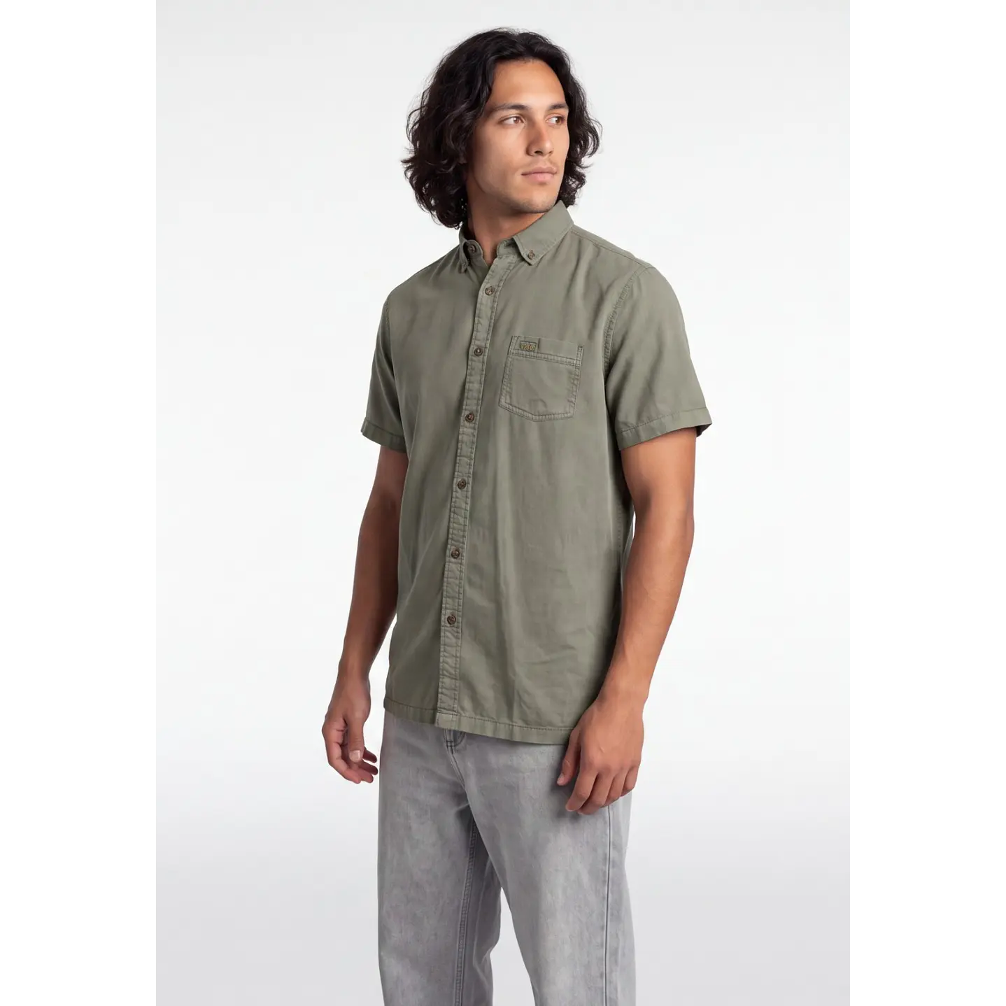 Camisa Lisa Hombre Verde 1