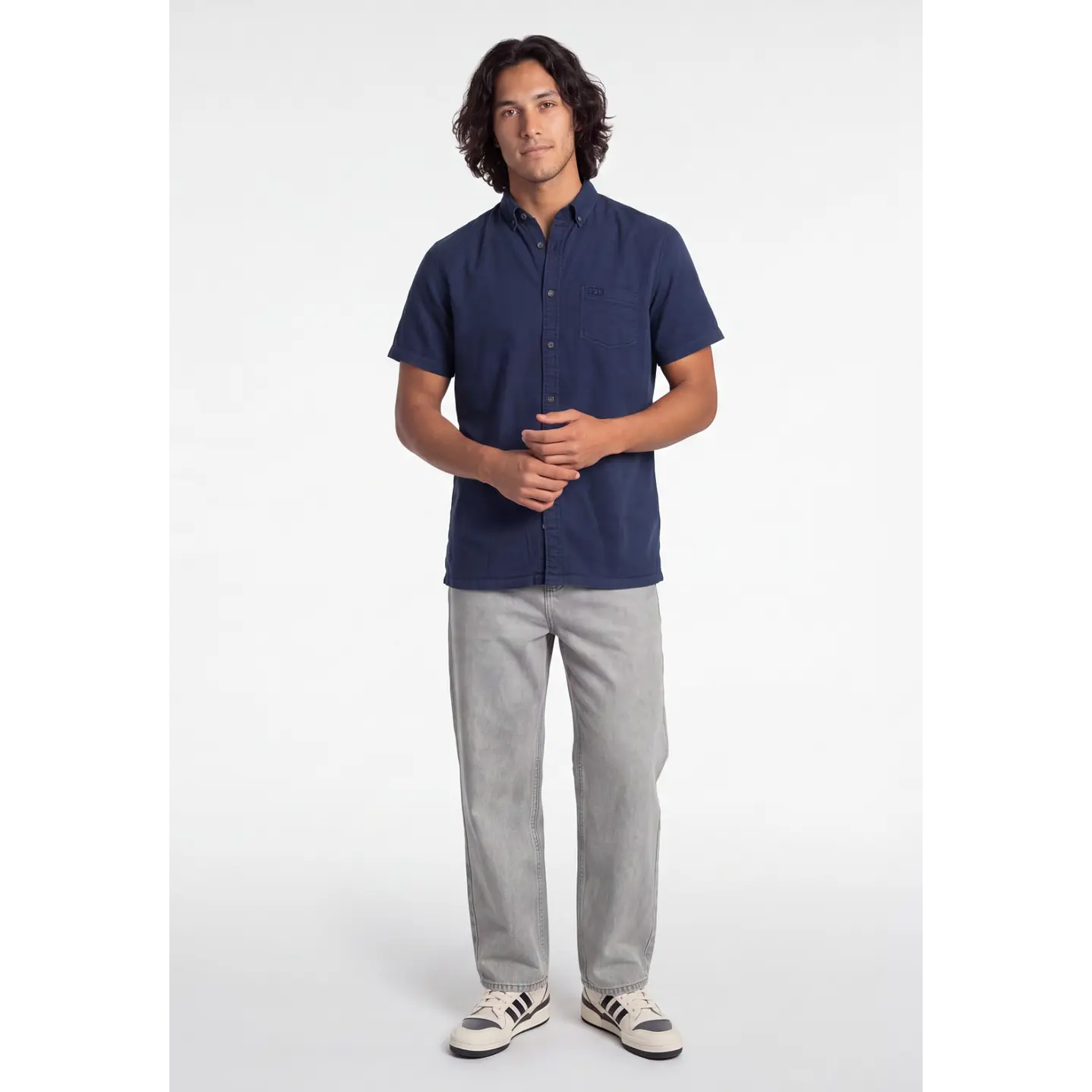 Camisa Lisa Hombre Azul 3
