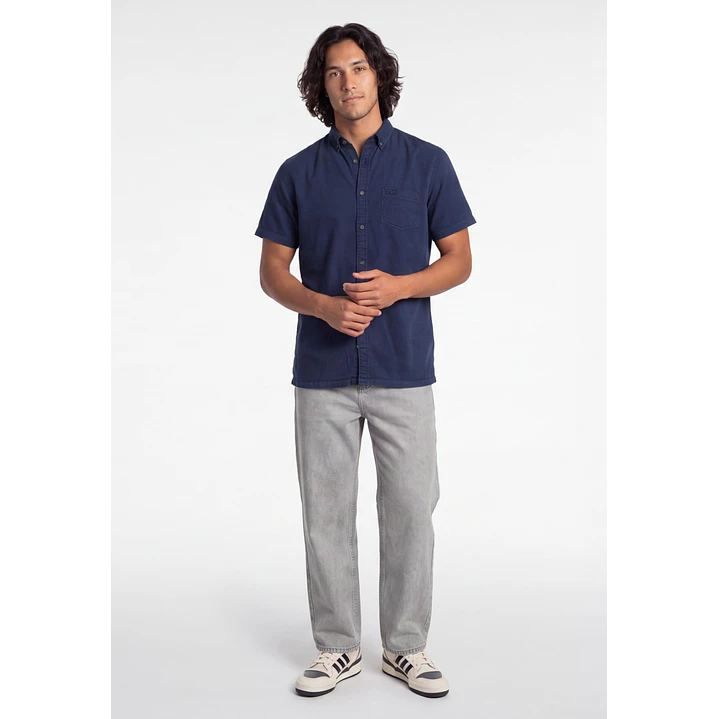 Camisa Lisa Hombre Azul 3