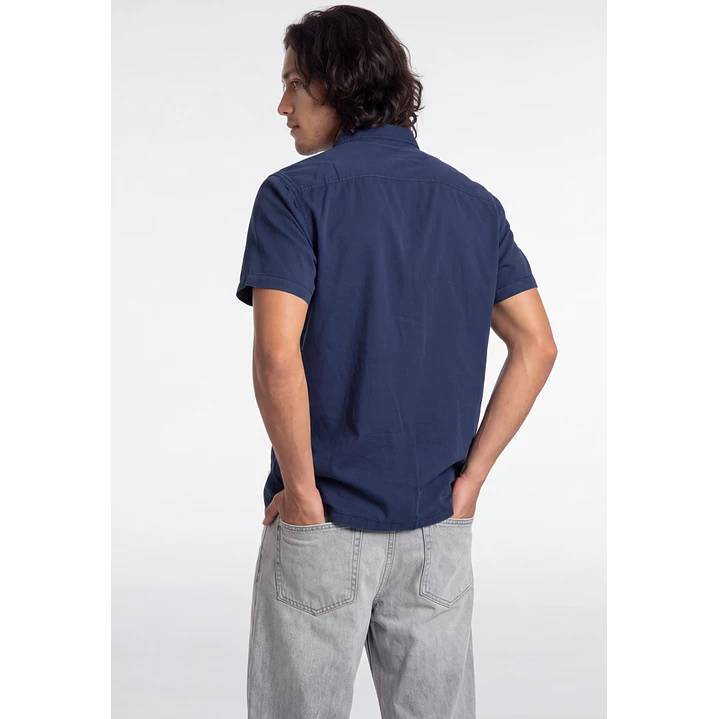 Camisa Lisa Hombre Azul 2