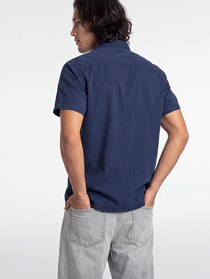 Camisa Lisa Hombre Azul
