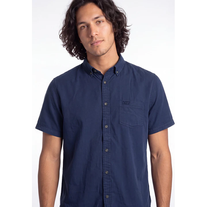 Camisa Lisa Hombre Azul 4