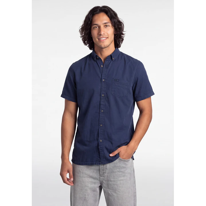Camisa Lisa Hombre Azul 1