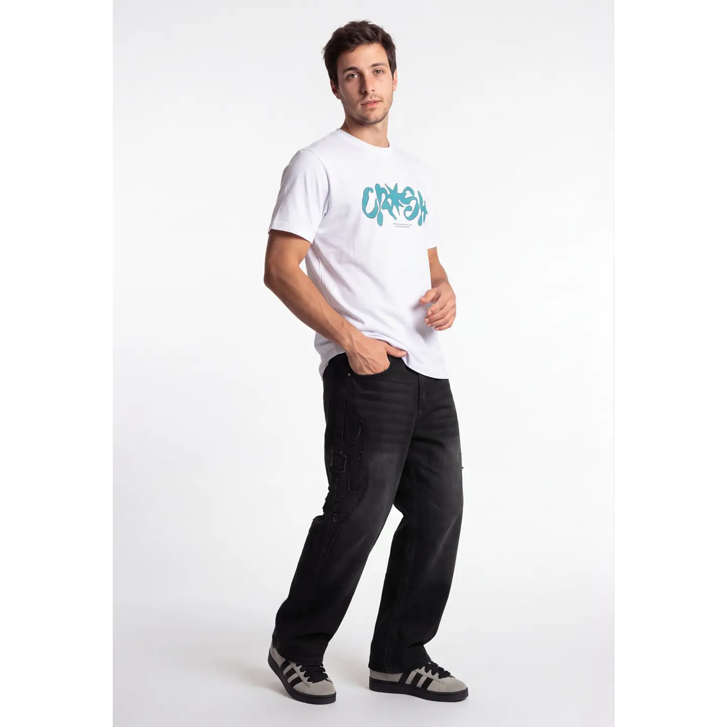 Jeans Parches Baggy Hombre Negro 3