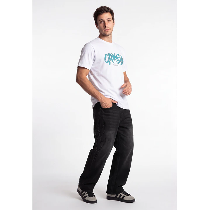 Jeans Parches Baggy Hombre Negro 3
