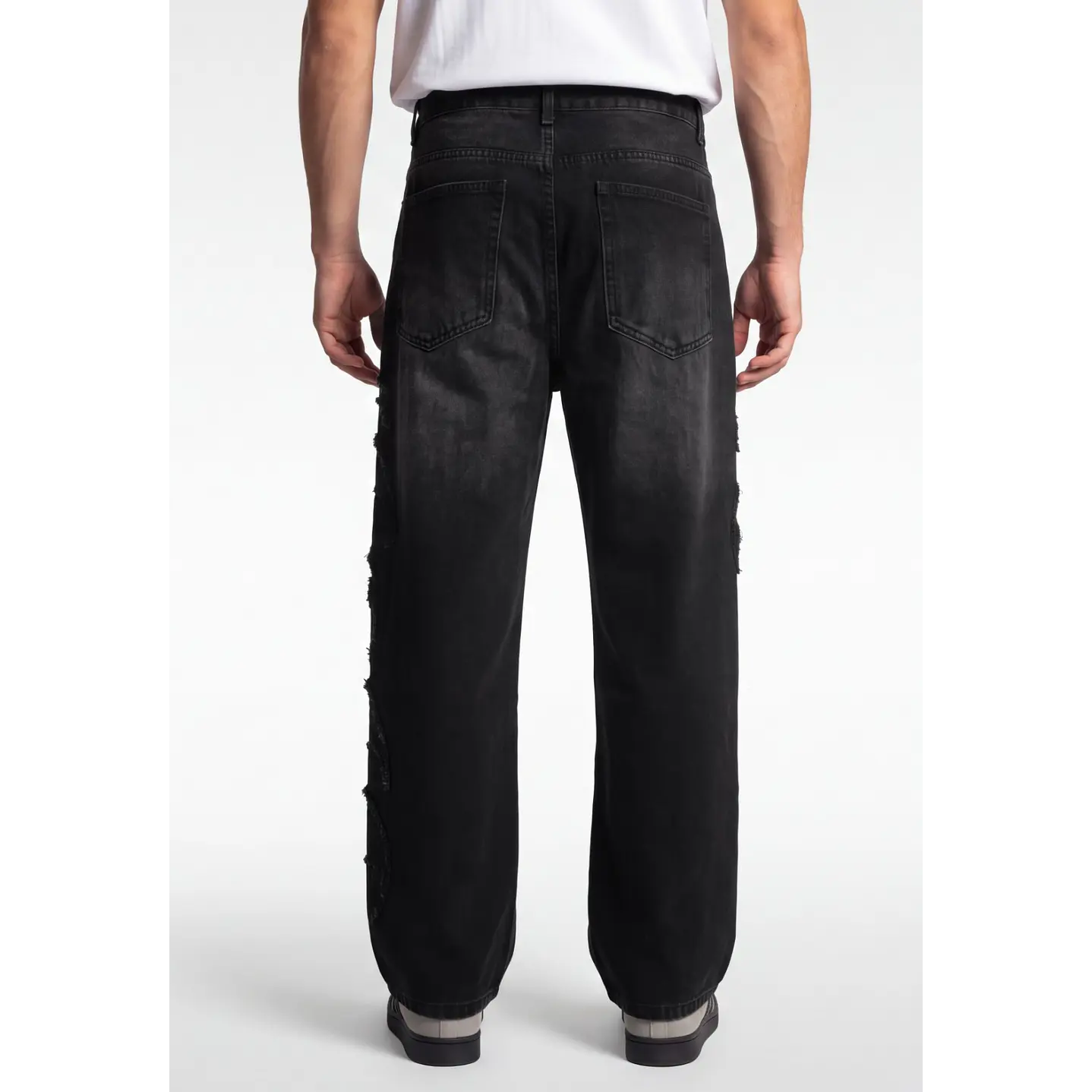 Jeans Parches Baggy Hombre Negro 2