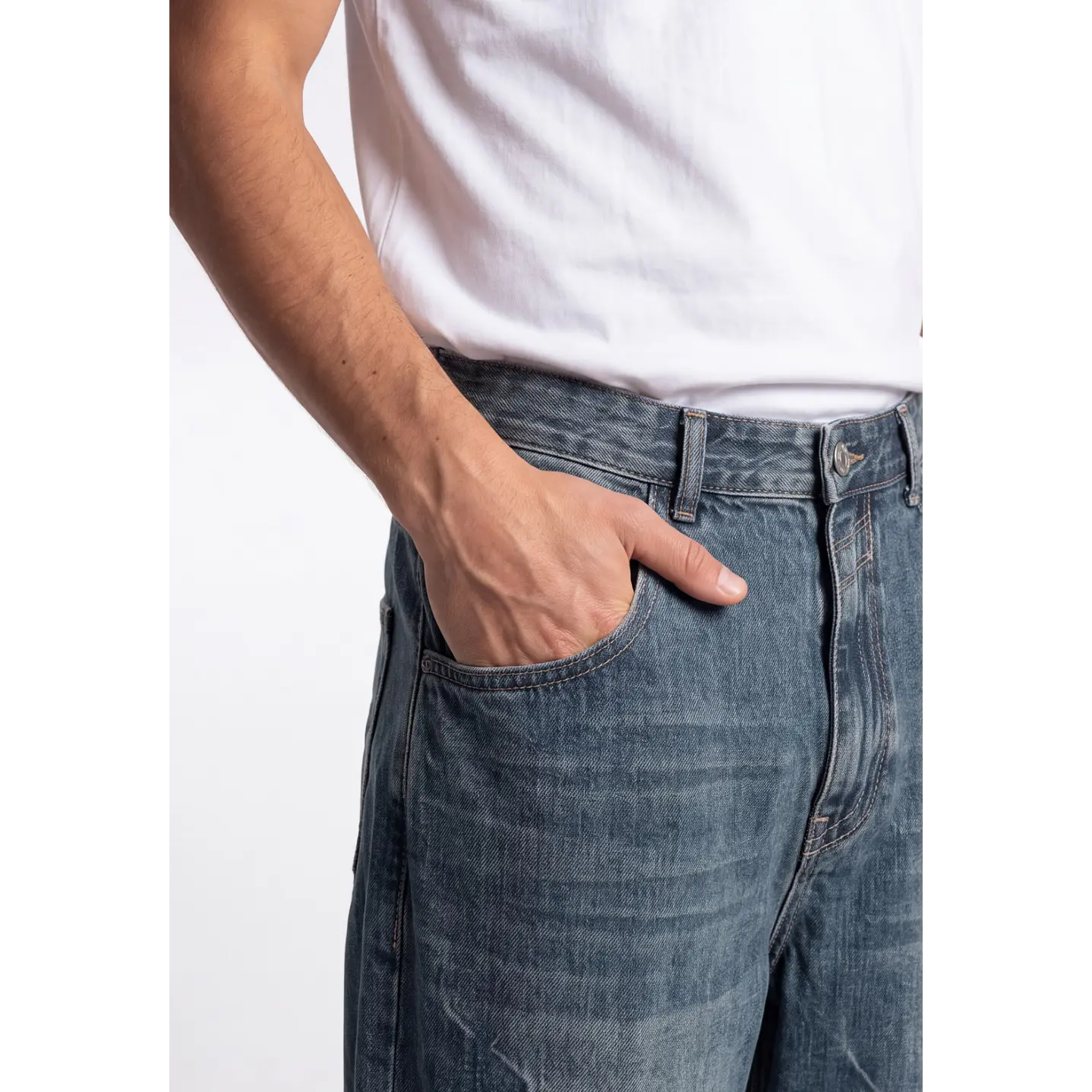 Jeans Parche Skater Hombre Azul 4