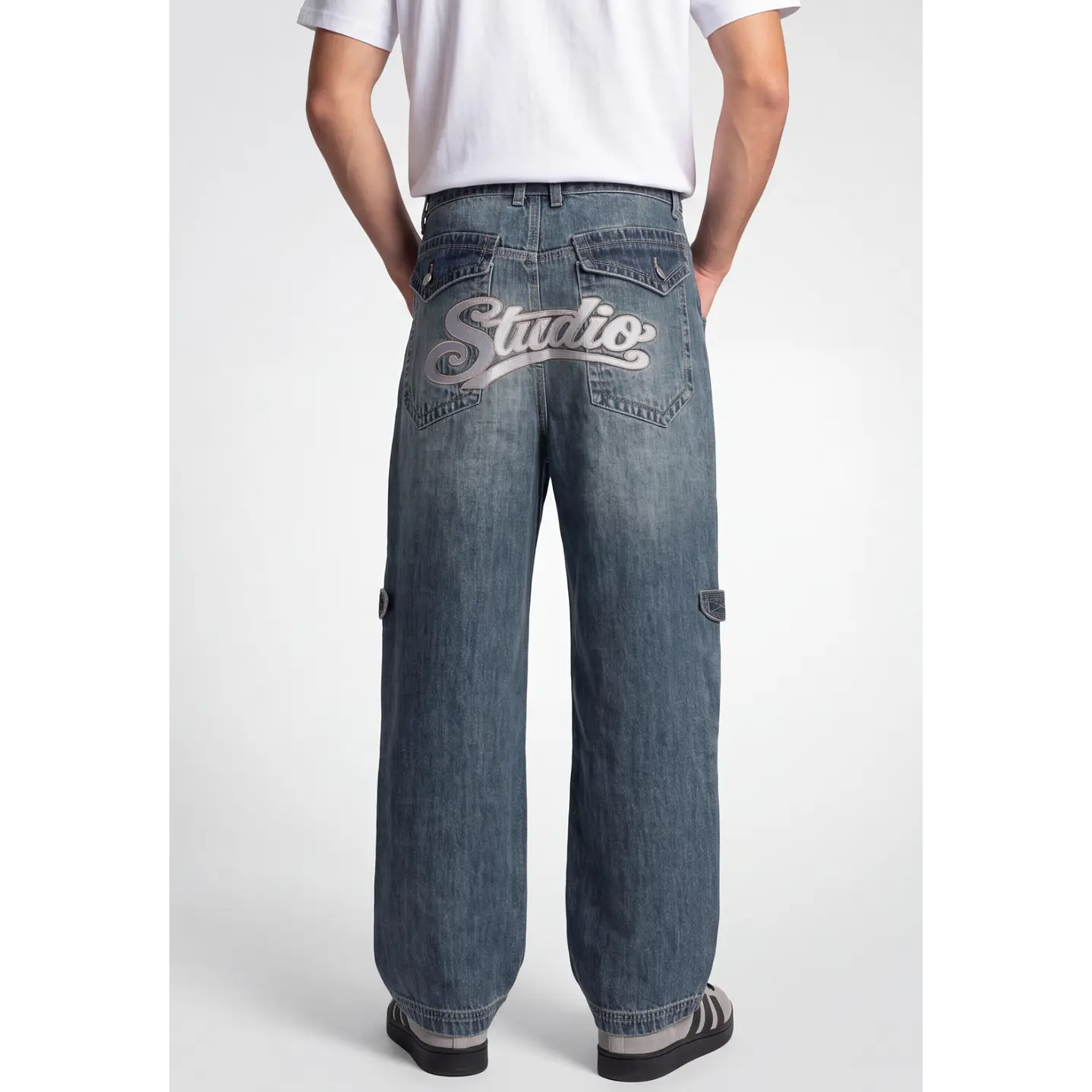 Jeans Parche Skater Hombre Azul 2