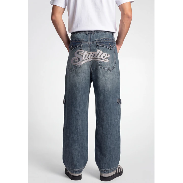 Jeans Parche Skater Hombre Azul 2