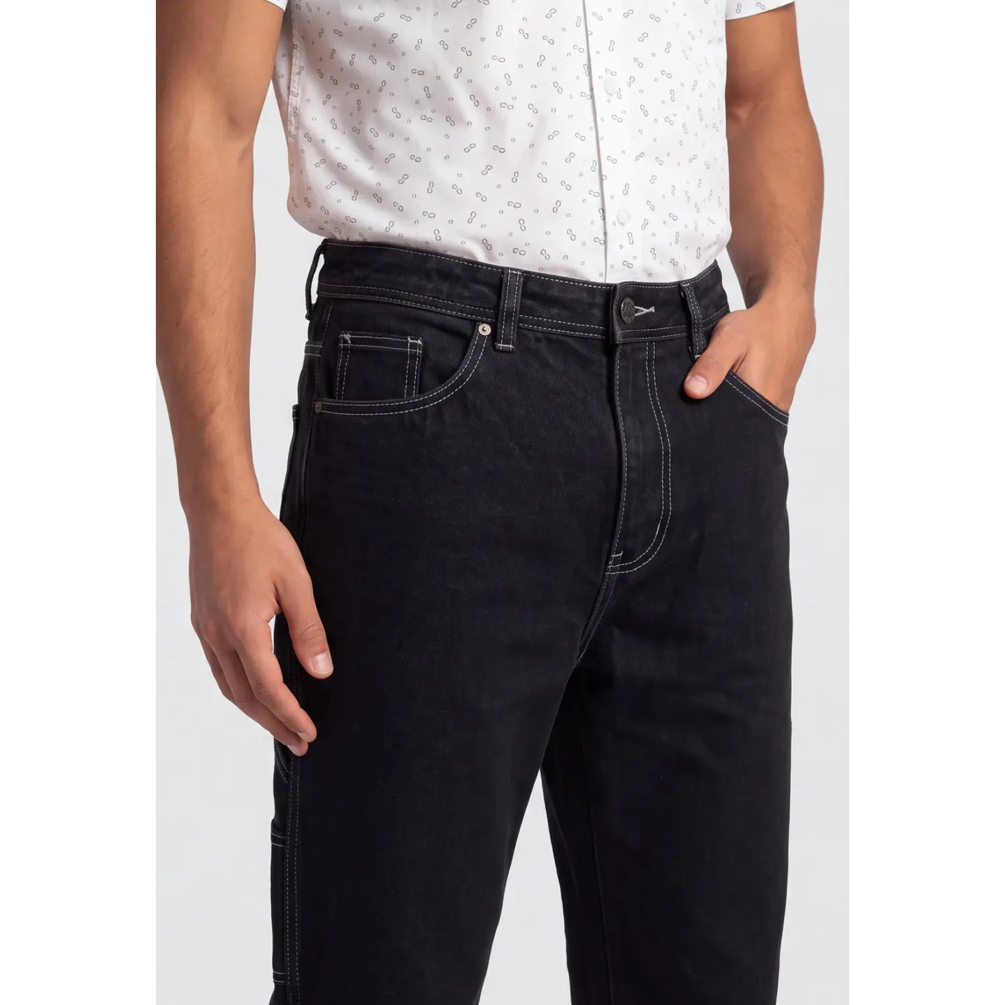 Jeans Carpintero Hombre Negro 3