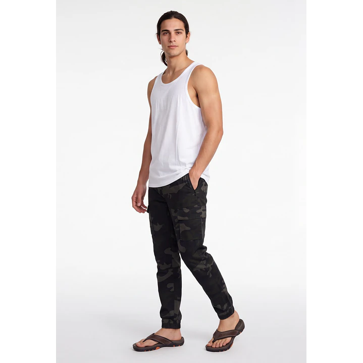 Pantalón Militar Cargo Hombre Verde 2