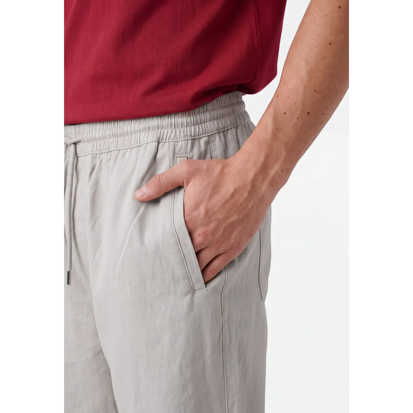 Pantalón Básico Jogger Hombre Beige 4