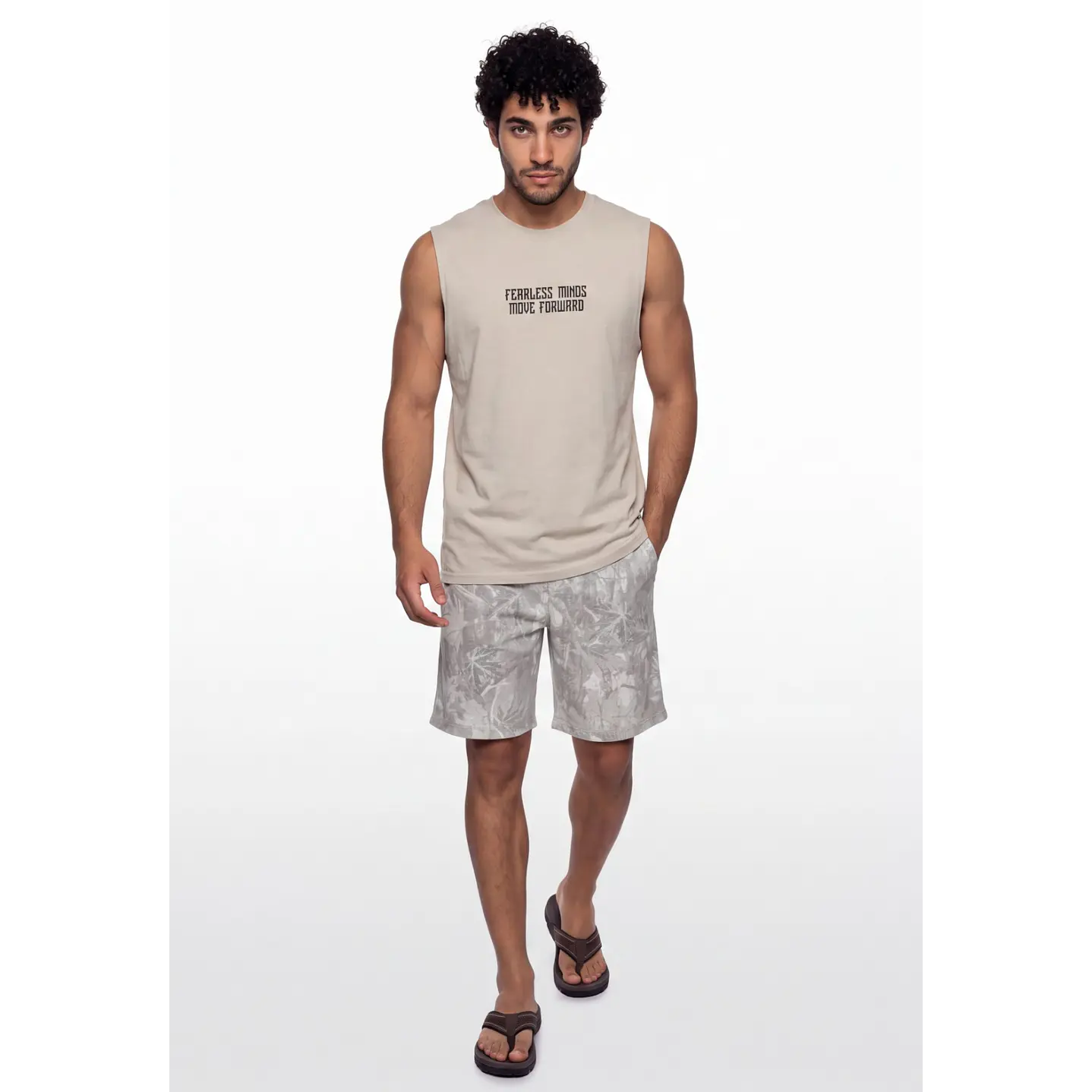 Sudadera fearless Hombre Beige 3