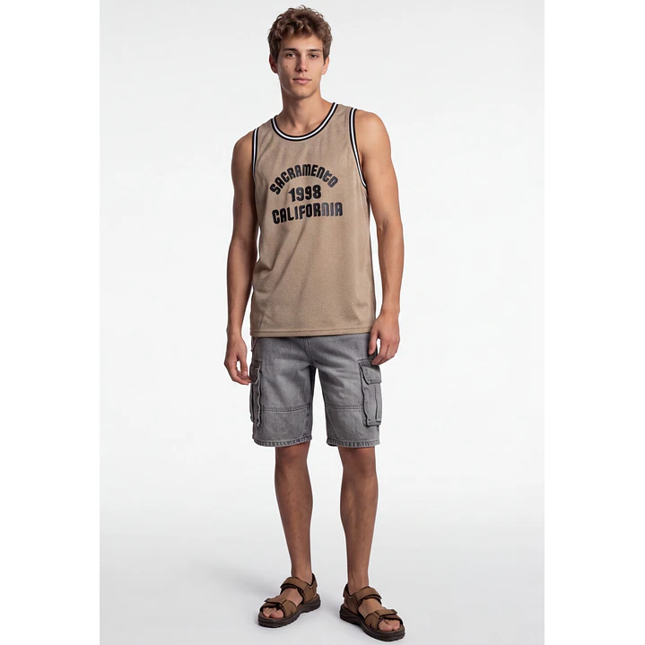 Sudadera Malla Hombre Beige 3