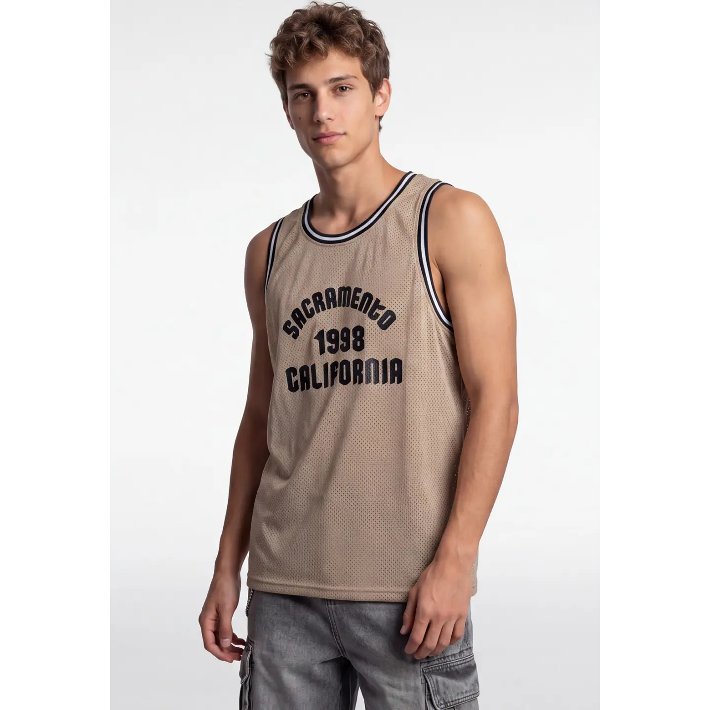 Sudadera Malla Hombre Beige 1