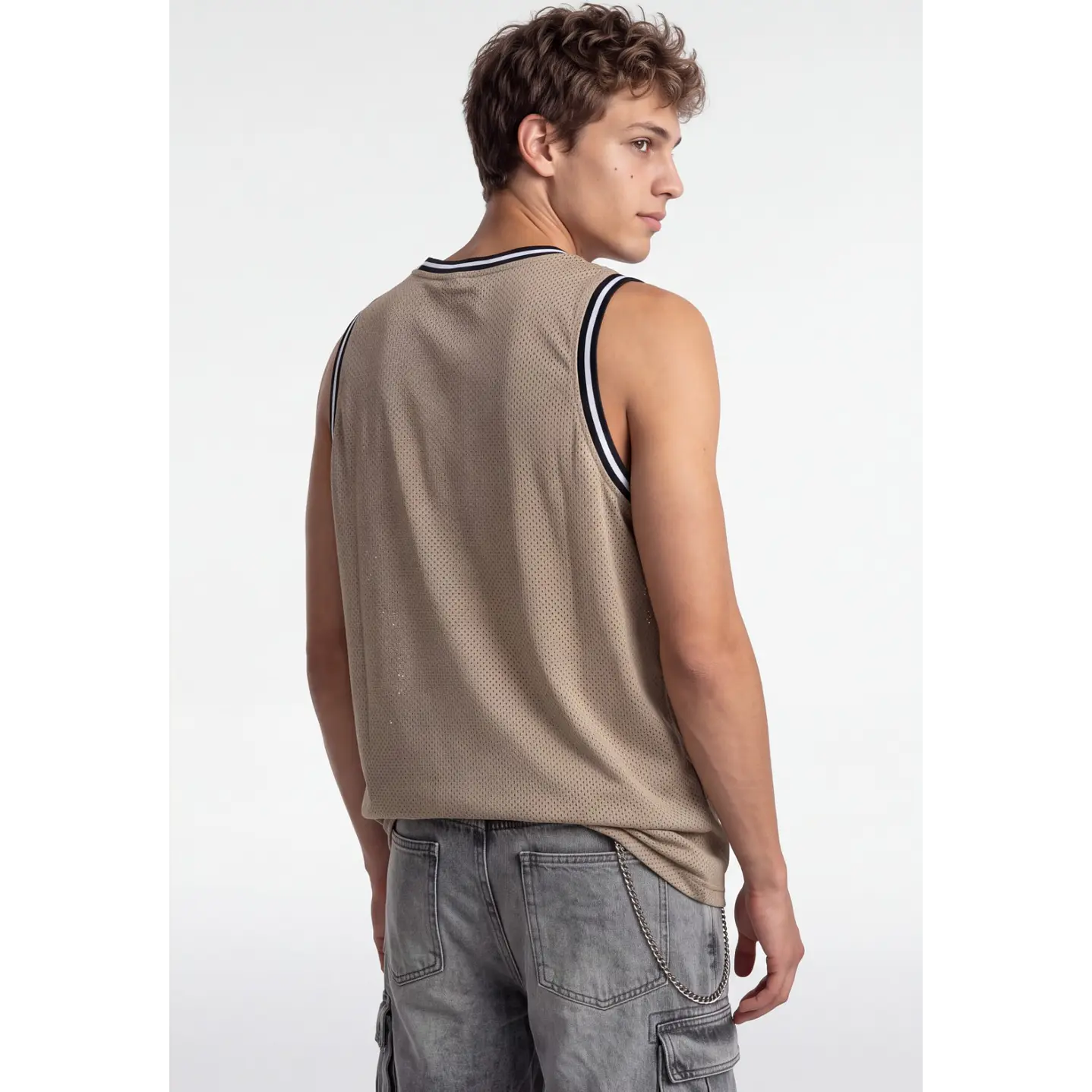 Sudadera Malla Hombre Beige 2