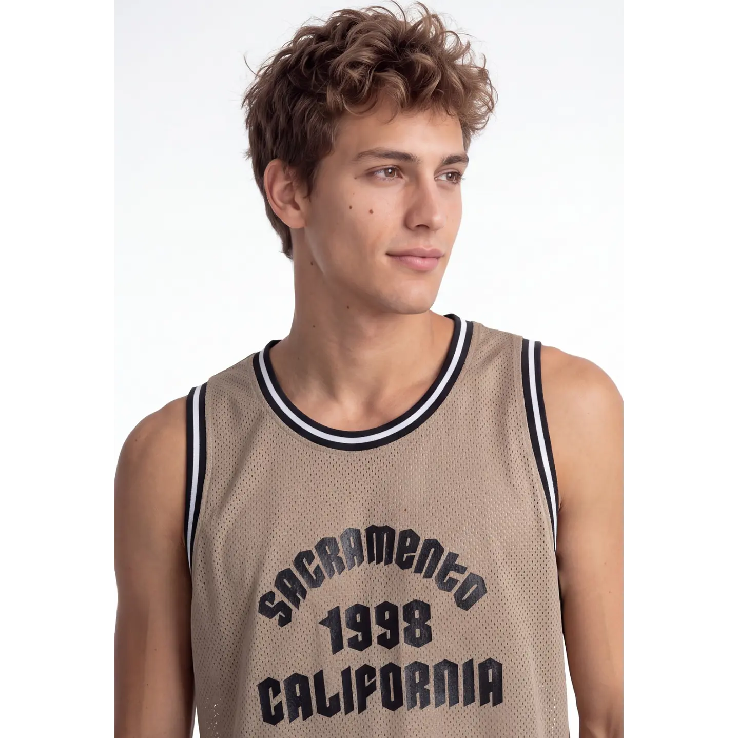 Sudadera Malla Hombre Beige 4