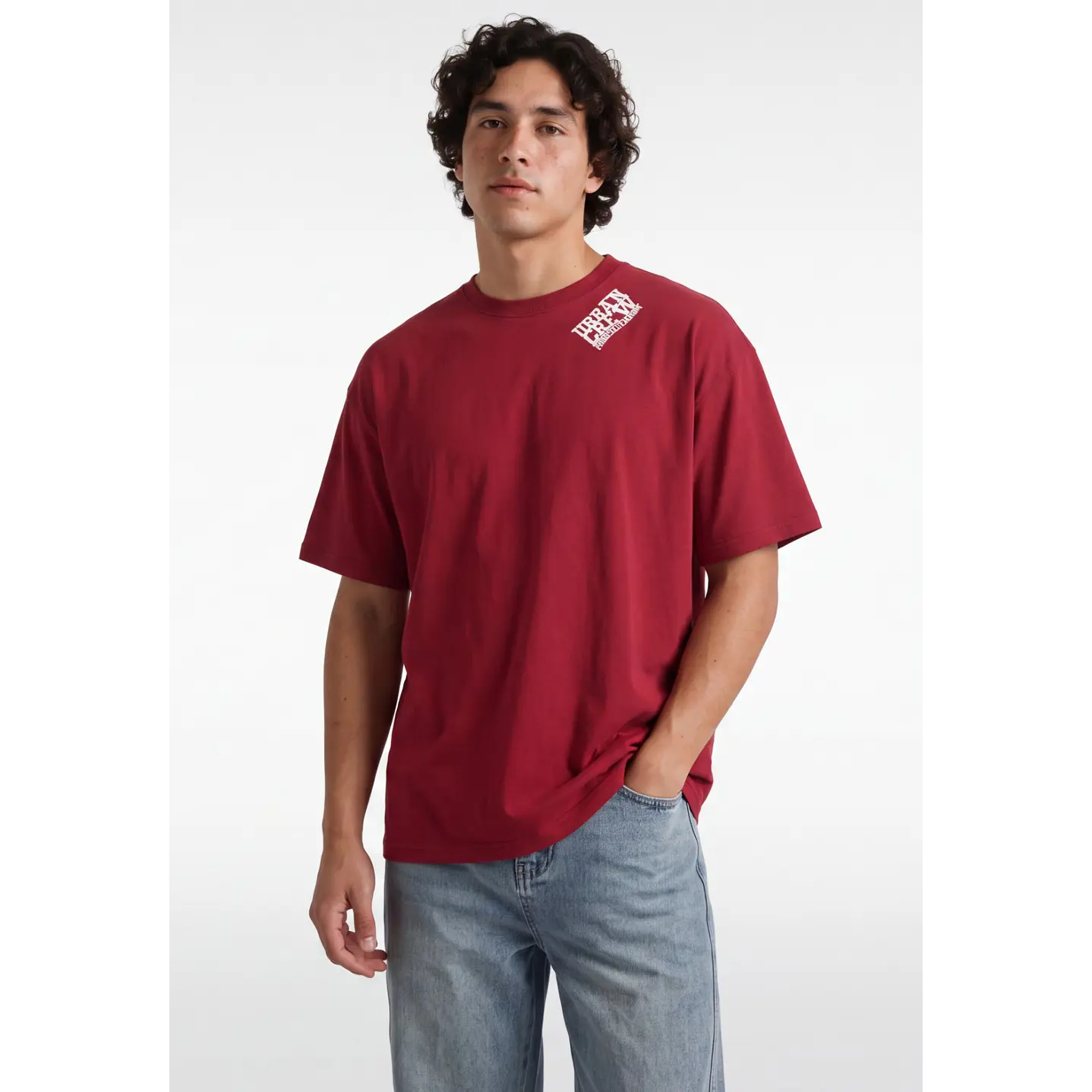 Polera Relieve 3D Relaxed Hombre Rojo 2