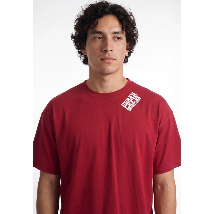 Polera Relieve 3D Relaxed Hombre Rojo 4