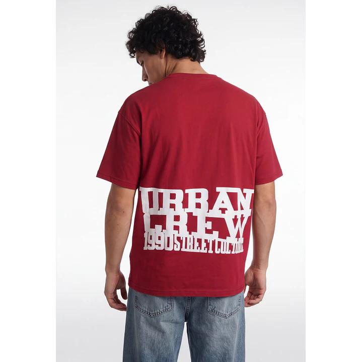 Polera Relieve 3D Relaxed Hombre Rojo 1