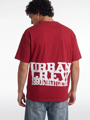 Polera Relieve 3D Relaxed Hombre Rojo
