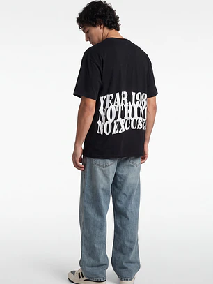 Polera Relieve 3D Relaxed Hombre Negro