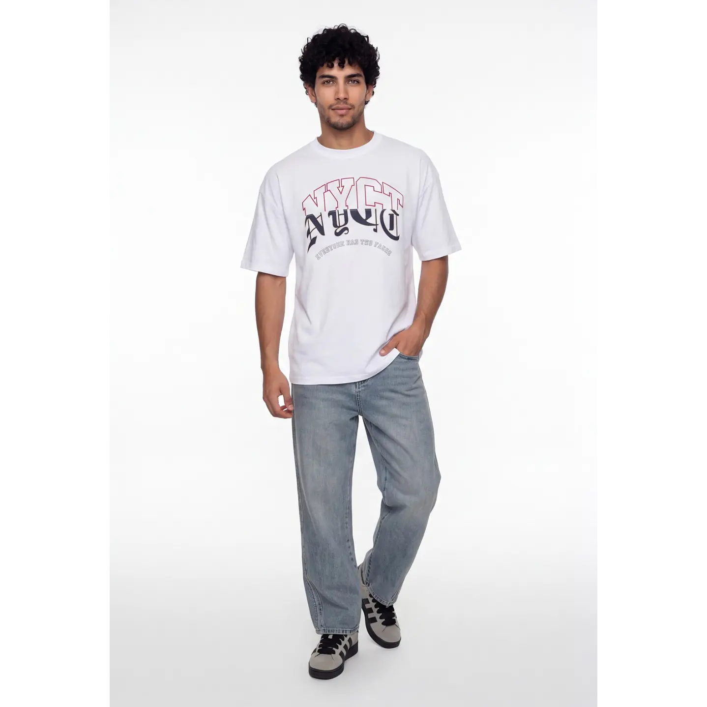 Polera Bi Color Hombre Blanco 3