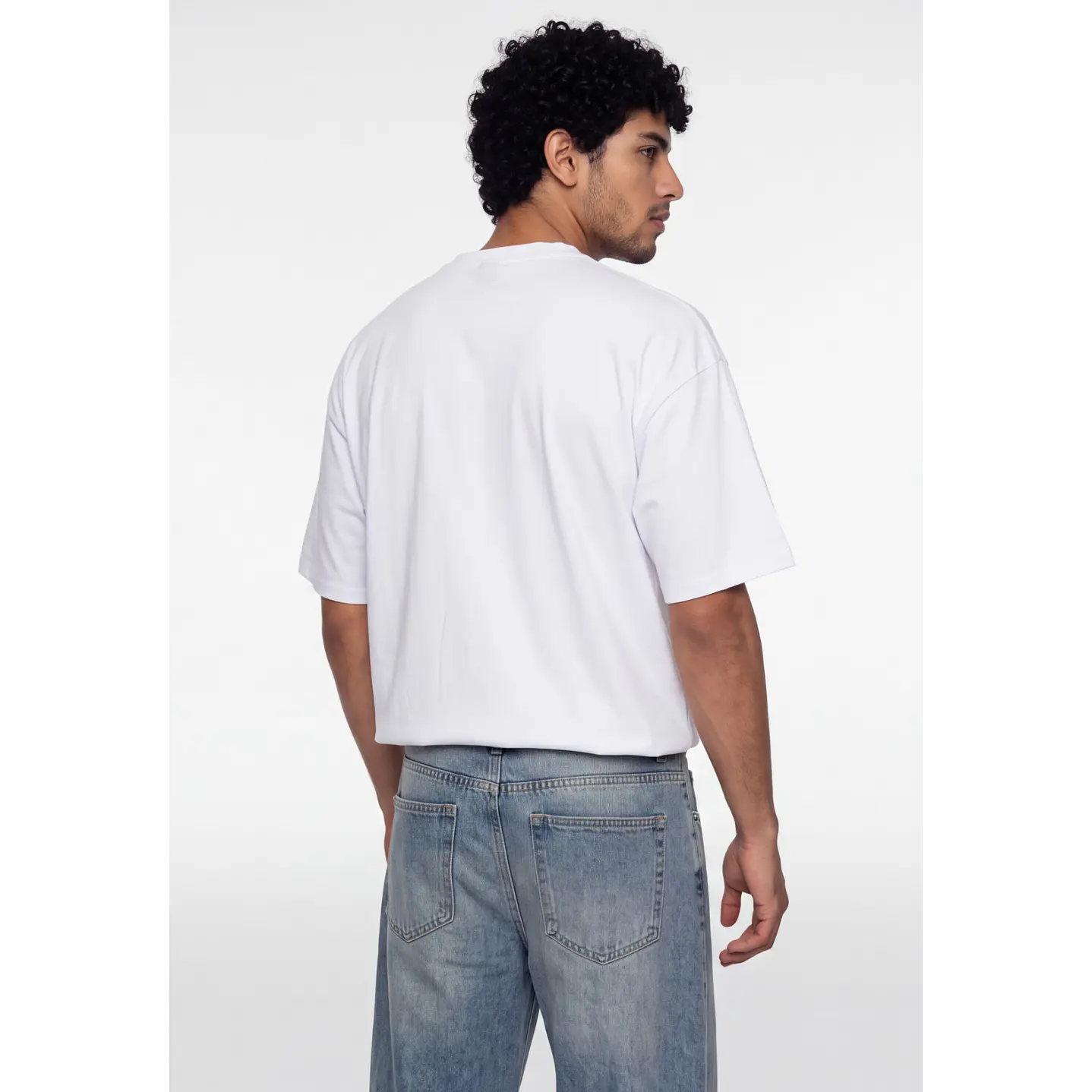 Polera Bi Color Hombre Blanco 2