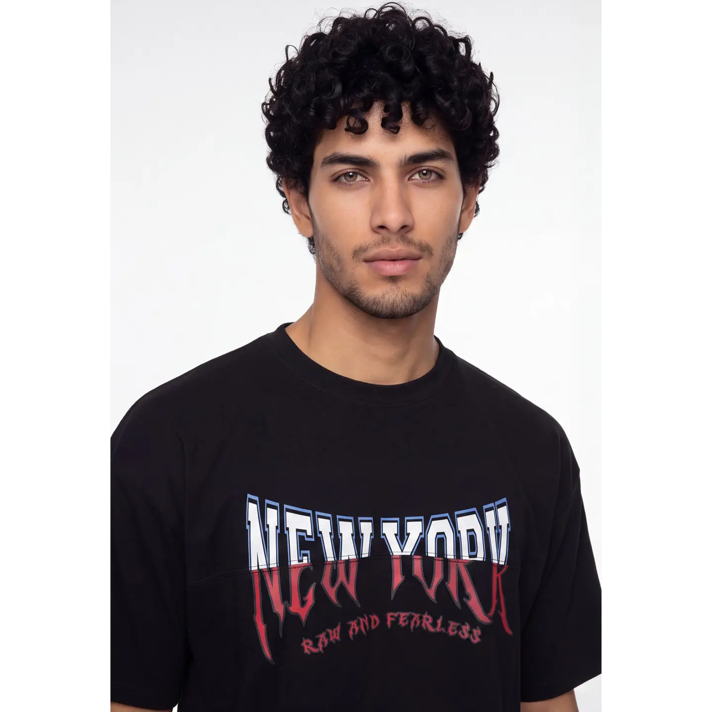 Polera Bi Color Hombre Negro 4