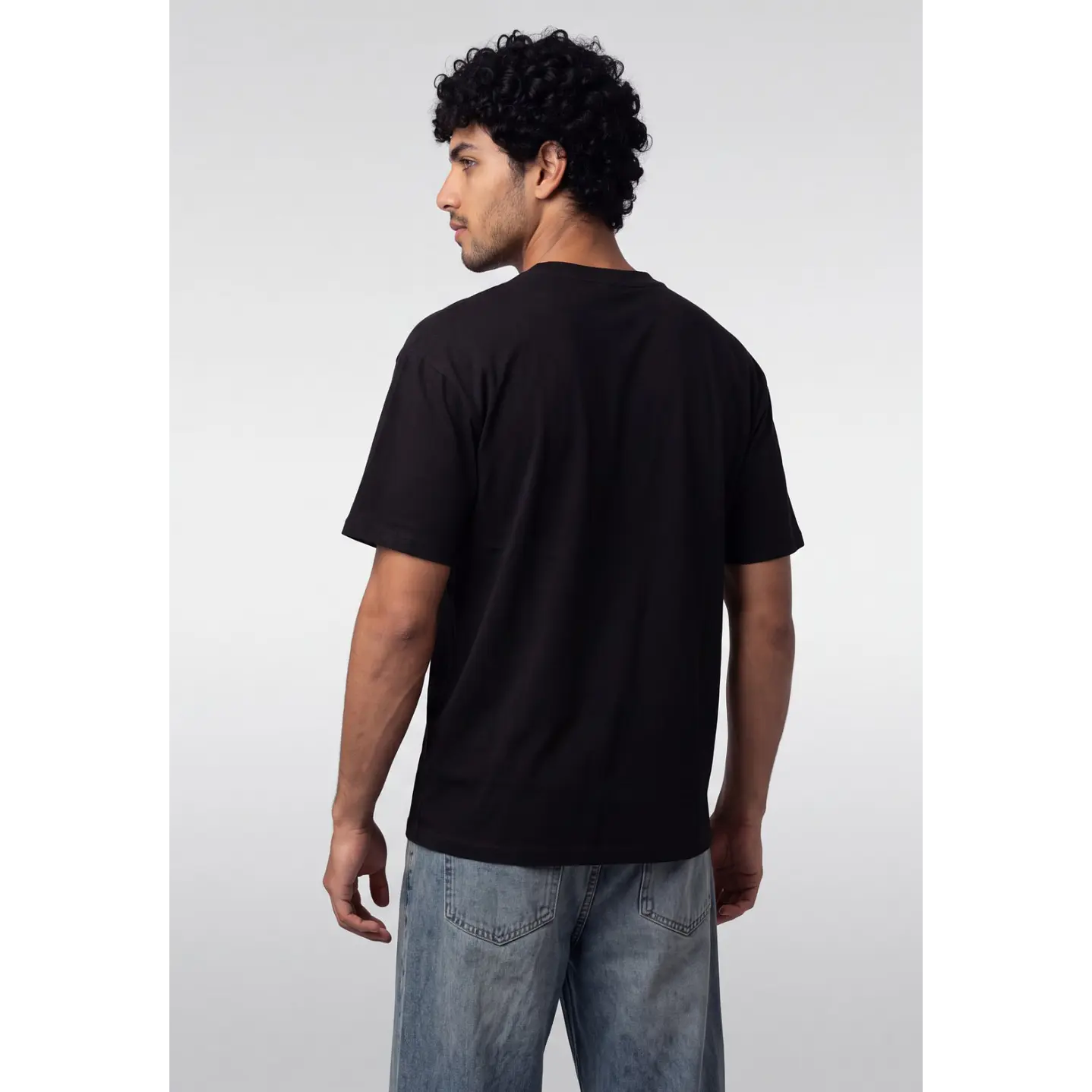 Polera Bi Color Hombre Negro 2