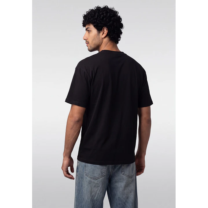 Polera Bi Color Hombre Negro 2