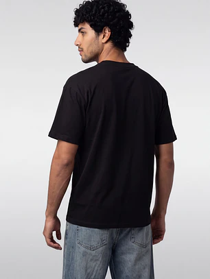 Polera Bi Color Hombre Negro
