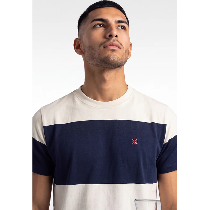 Polera Pique Regular Hombre Azul 4