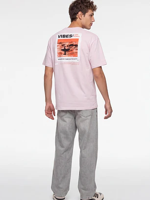 Polera Vibes Hombre Rosado