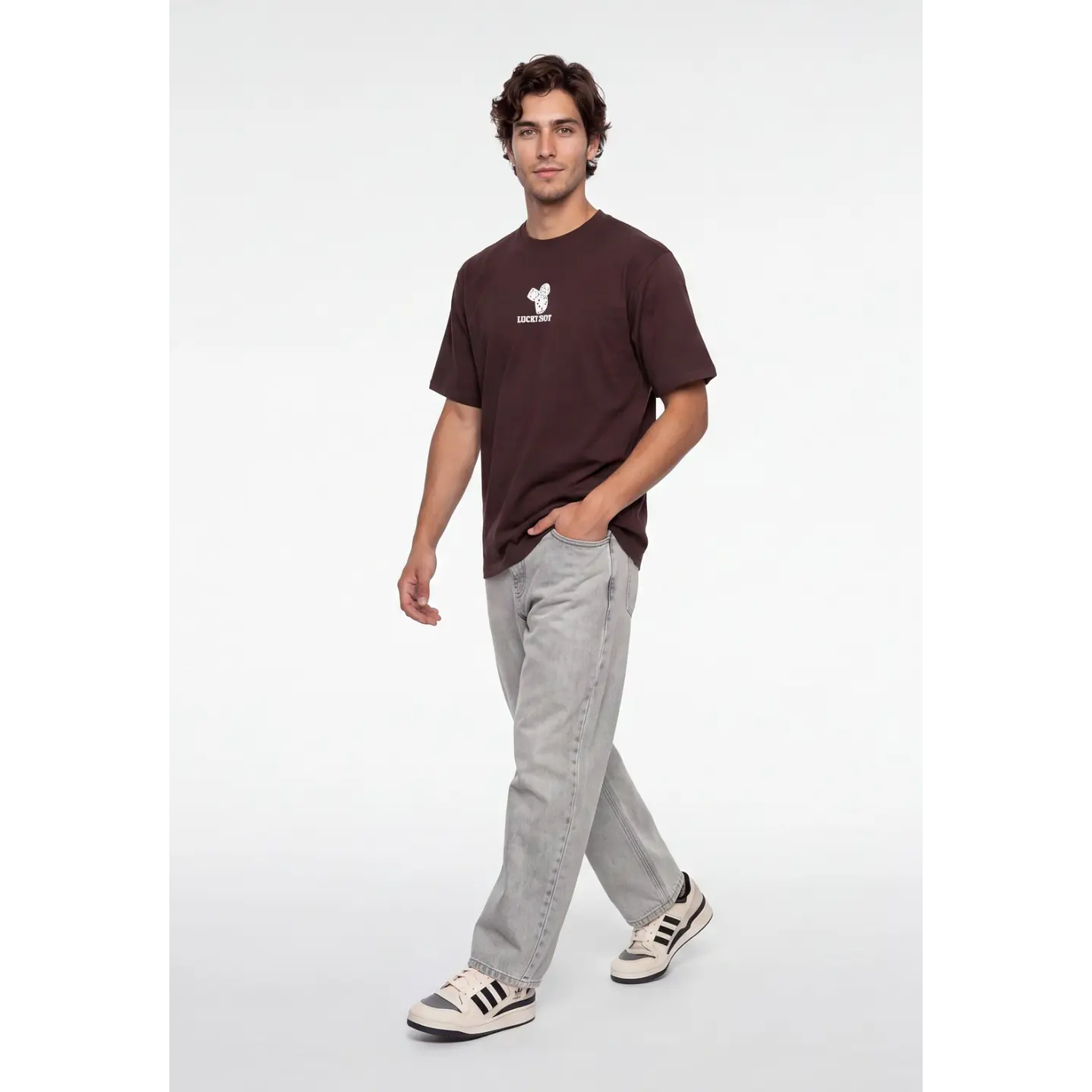 Polera Lucky Hombre Café 3