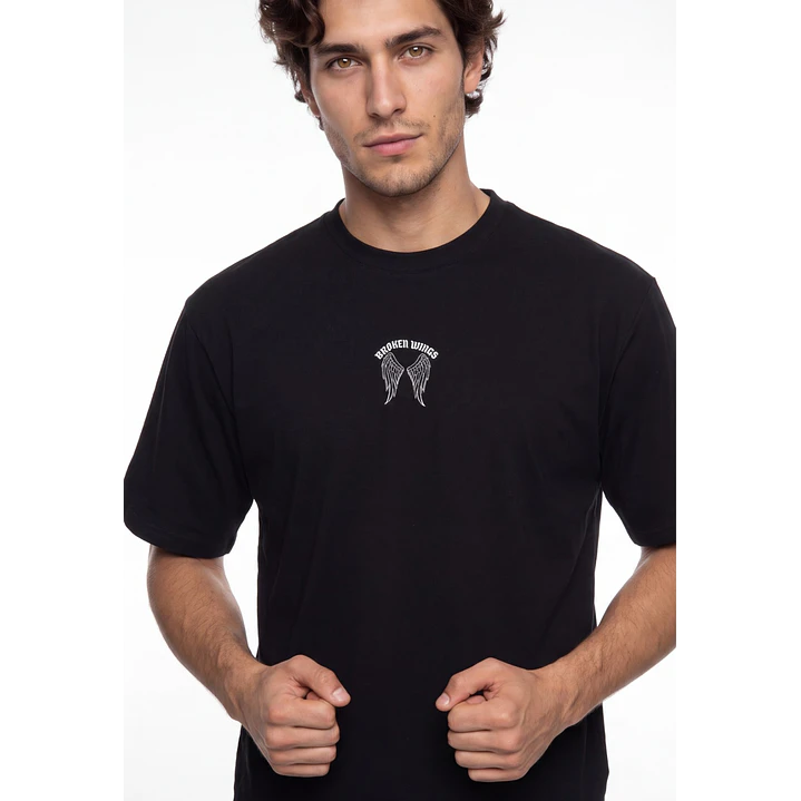 Polera Broken Hombre Negro 3