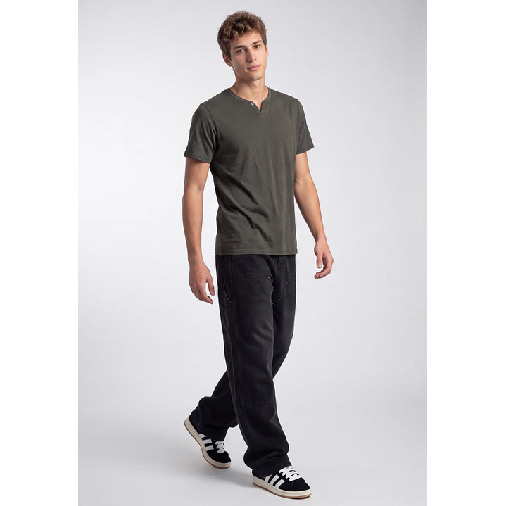 Polera Botones Hombre Verde 1