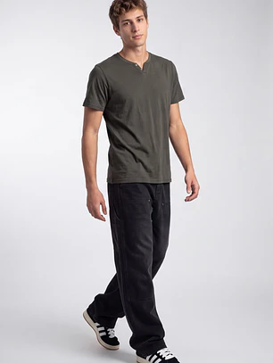 Polera Botones Hombre Verde