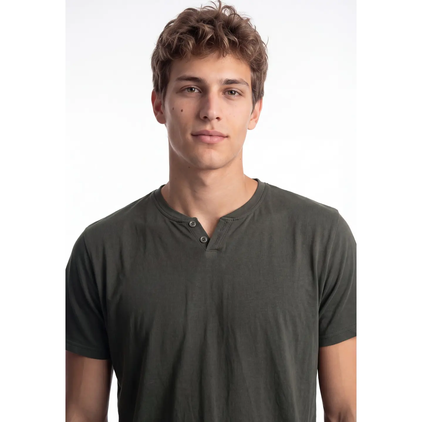 Polera Botones Hombre Verde 4