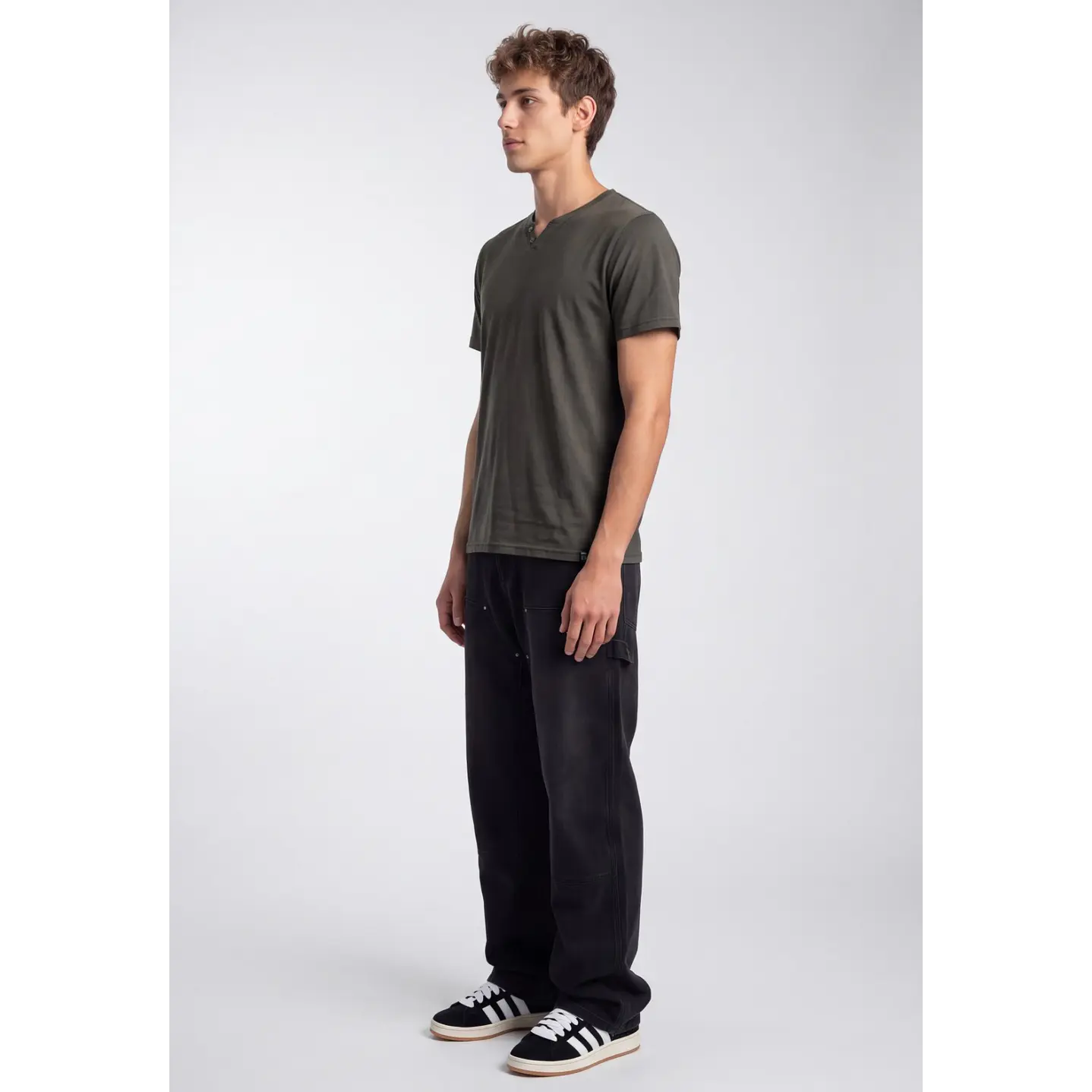 Polera Botones Hombre Verde 3