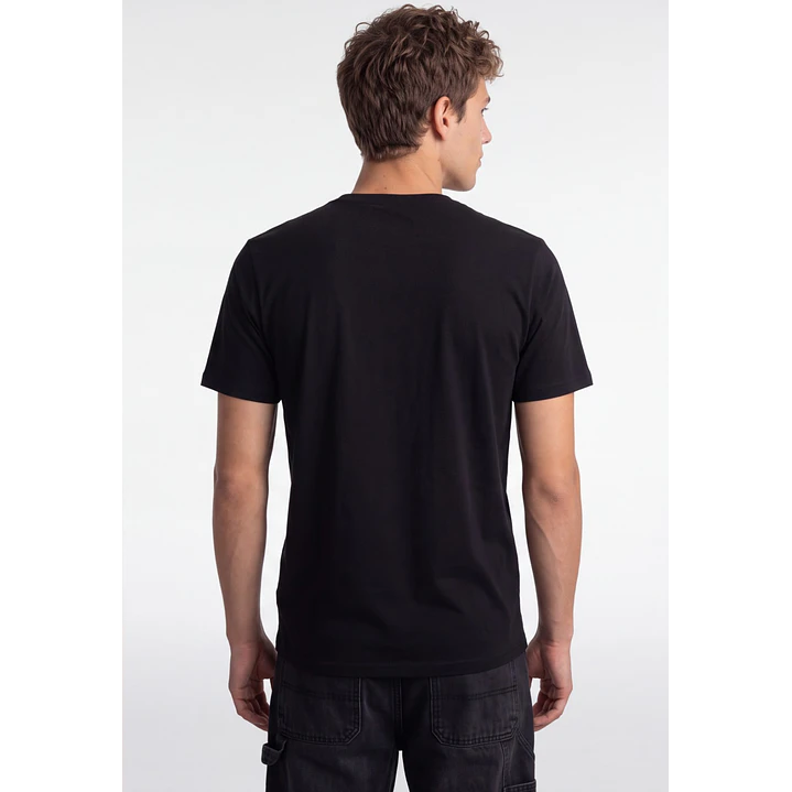 Polera Botones Hombre Negro 2