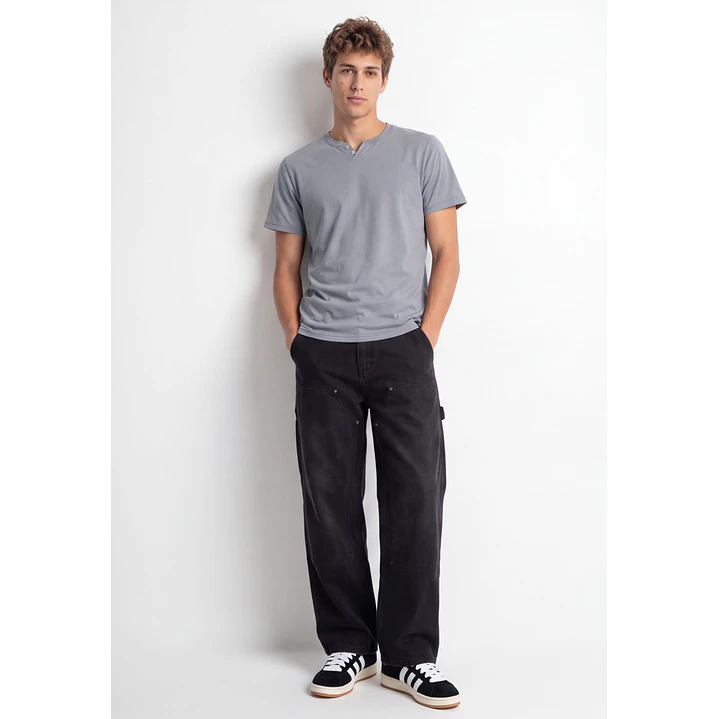 Polera Botones Hombre Gris 1