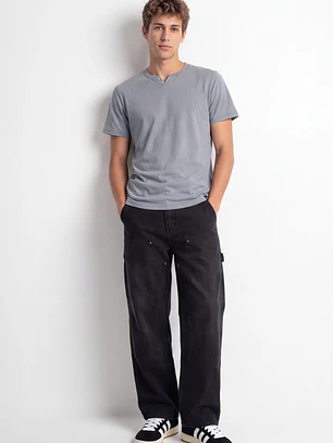 Polera Botones Hombre Gris