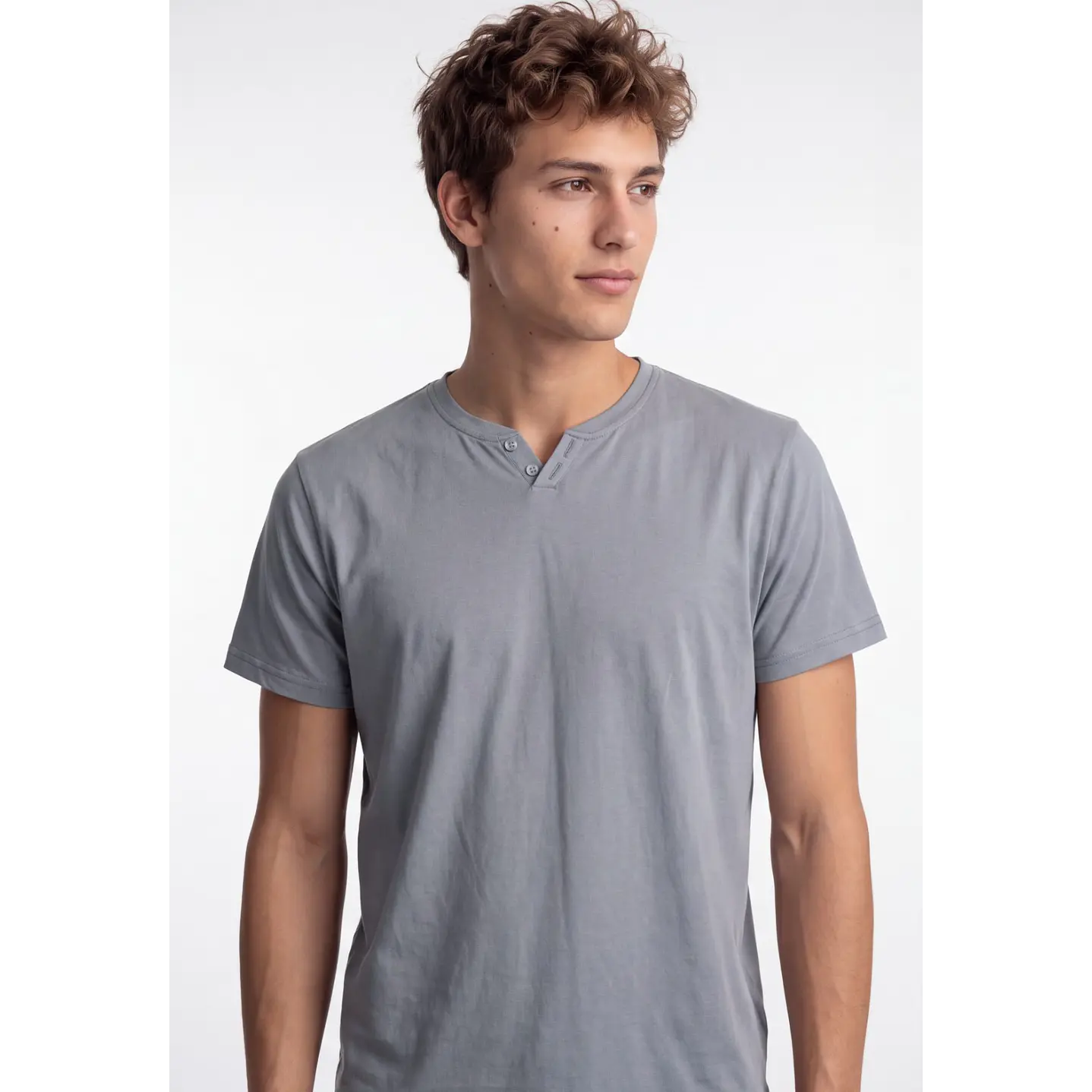 Polera Botones Hombre Gris 4