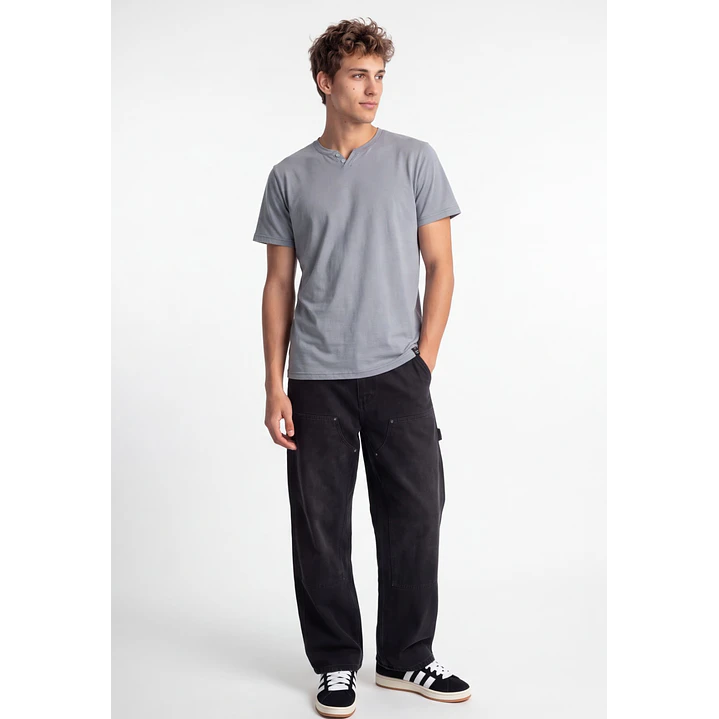 Polera Botones Hombre Gris 3