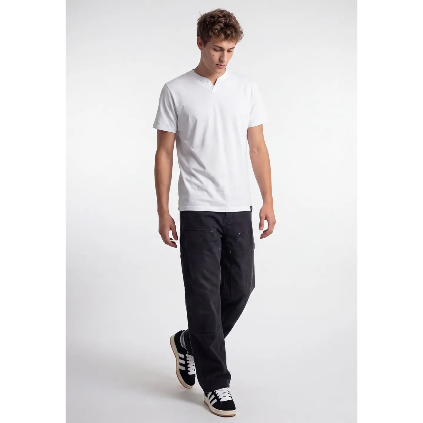 Polera Botones Hombre Blanco 3