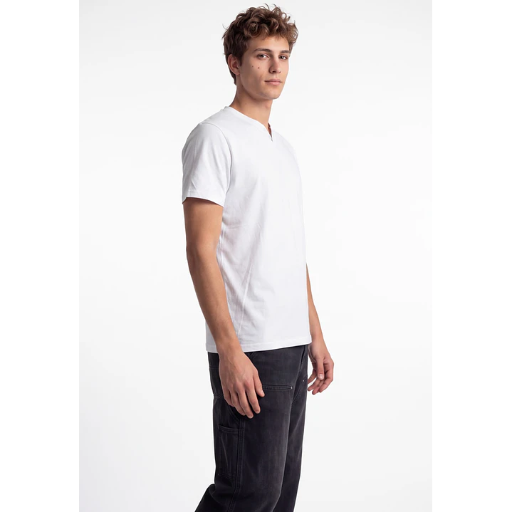 Polera Botones Hombre Blanco 4