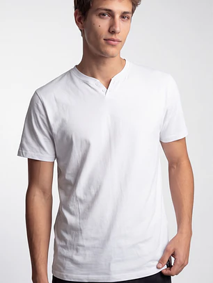 Polera Botones Hombre Blanco