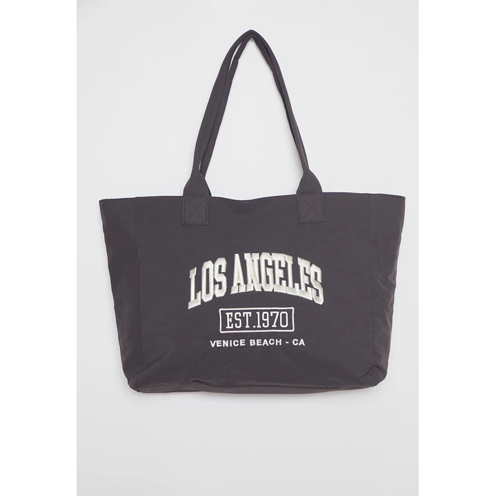 Cartera Tela Mujer Gris 1